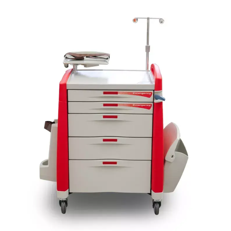 Medical Cart ABS Emergency Treatment Trolley With Drawer