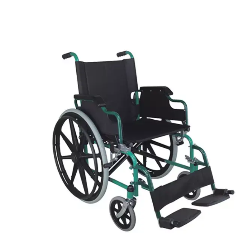 Hospital High Quality Steel with Mag Wheel Wheelchair