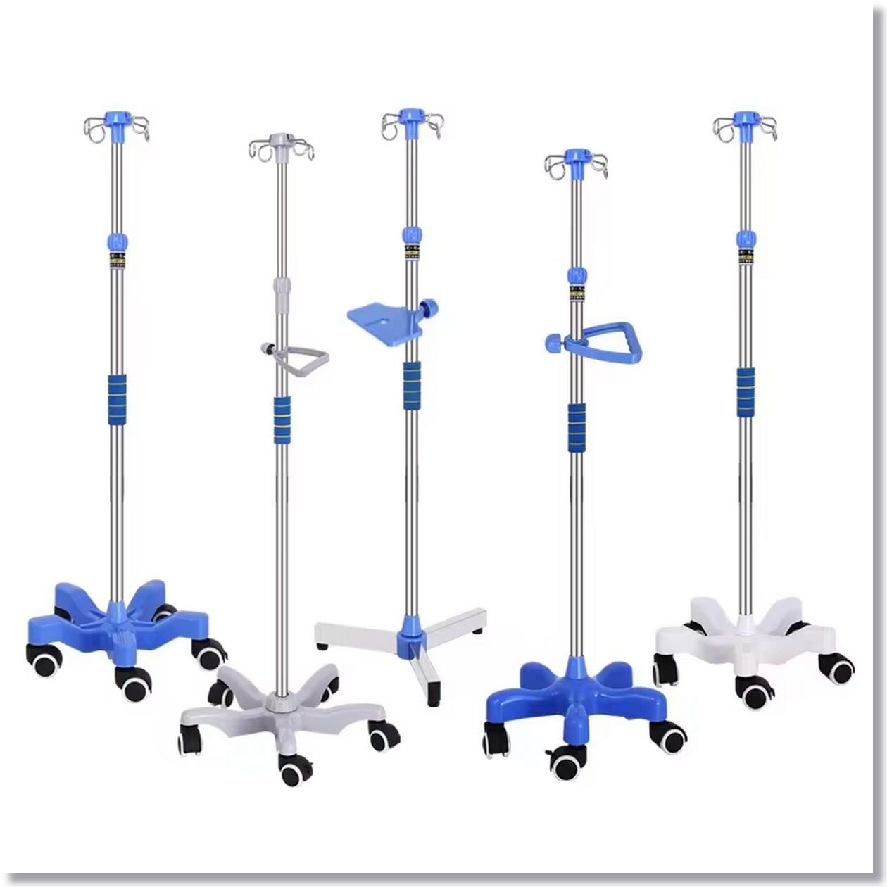 Hospital Furniture IV Pole Medical Infusion Stand Height Adjustable Potable IV Stand